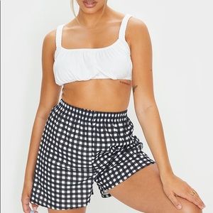 Pretty little thing black gingham shorts